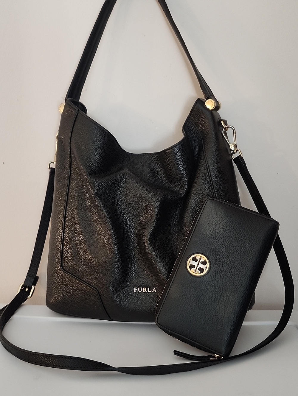 Furla 2 Way Shoulder/Hobo Crossbody w/Free Tory Burch Wallet
